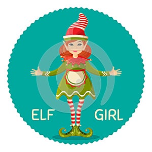 Elf girl human-shaped supernatural female being in green apparel