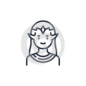 elf icon vector from fairytale concept. Thin line illustration of elf editable stroke. elf linear sign for use on web and mobile