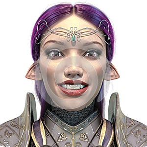 Elf knight portrait id profile in white background