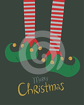 Elf legs Christmas greeting card