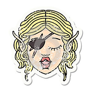 elf rogue character face grunge sticker