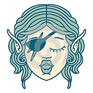 elf rogue character face illustration