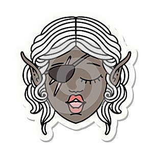 elf rogue character face sticker