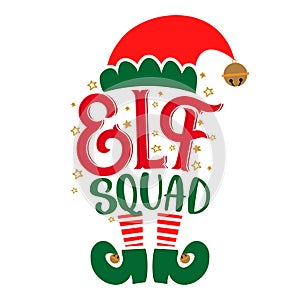 Elf Squad - phrase for Christmas baby / kid clothes or ugly sweaters