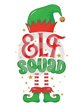 Elf Squad - phrase for Christmas baby, kid clothes or ugly sweaters.