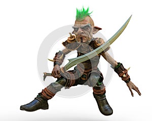 Elf warrior defender in a white background photo