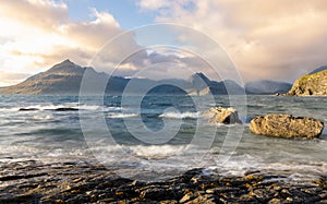 Elgol beach with view of the Cuillins on the Isle of Skye