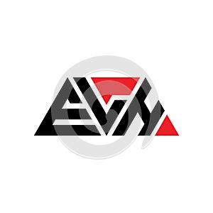 ELH triangle letter logo design with triangle shape. ELH triangle logo design monogram. ELH triangle vector logo template with red