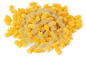 Eliche italian pasta on white isolated background with clipping path photo