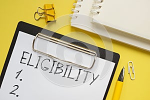 Eligibility List is shown using the text photo