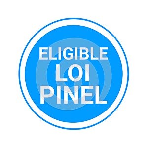 Eligible pinel law symbol called eligible loi pinel in french language