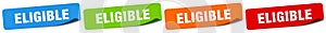 eligible sticker. eligible sticker set on white background