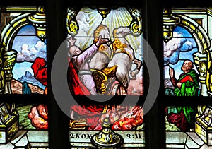 Elijah on the Chariot of Fire - Stained Glass