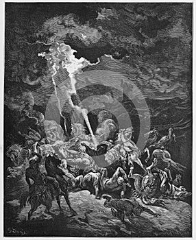 Elijah destroys the messengers of Ahaziah