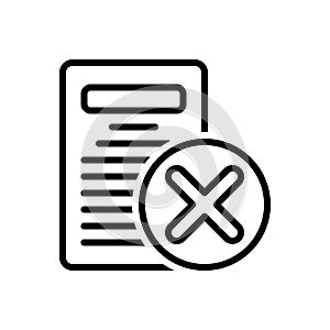 Black line icon for Eliminate, delete and cut out