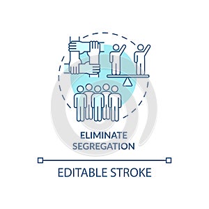 Eliminate segregation concept icon