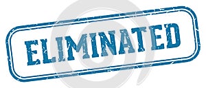 eliminated stamp. eliminated rectangular stamp on white background