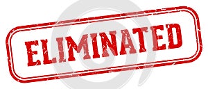 eliminated stamp. eliminated rectangular stamp on white background