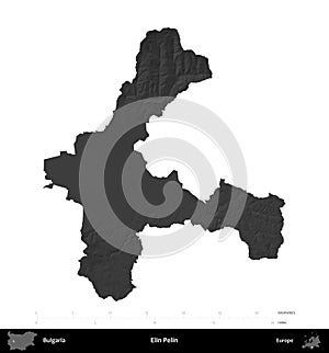 Elin Pelin, Bulgaria, isolated on white. Grayscale