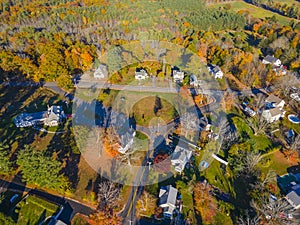 Eliot historic town center aerial view, Maine, USA