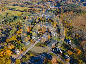 Eliot historic town center aerial view, Maine, USA