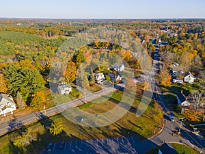 Eliot historic town center aerial view, Maine, USA