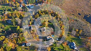 Eliot town aerial view, Maine, USA