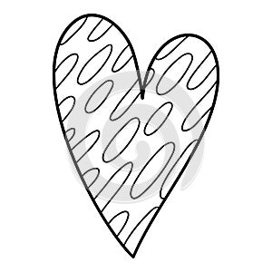 Elipse dotted heart icon, hand drawn and outline style photo