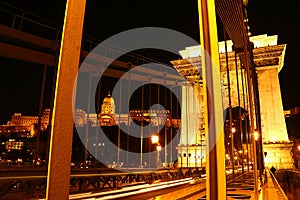 The Elisabeth Bridge at night in Budapest