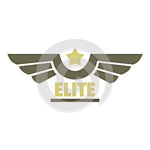 Elite air force icon logo, flat style