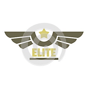 Elite air force icon logo, flat style photo