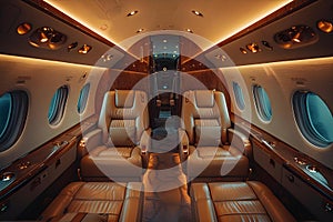 Elite Air Travel Experience: Sumptuous Comfort Meets Minimalism. Concept Luxury Travel,