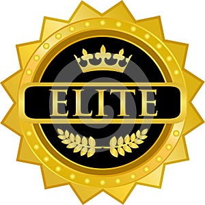 Elite Gold Badge Label Icon photo