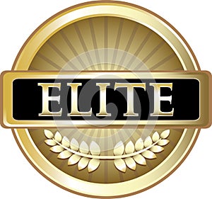 Elite Gold Shield Label With A Laurel photo