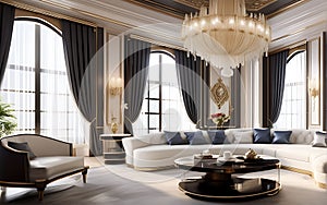 Elite Retreat: Opulent High-End Room Interior in a Luxurious Classy Setting
