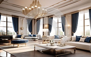 Elite Tranquility: Opulent High-End Room Interior in a Luxurious Setting