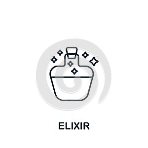 Elixir icon. Monochrome simple line Game Element icon for templates, web design and infographics