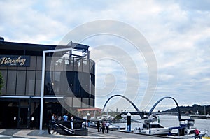 Elizabeth Quay Bridge crossing swan river in Perth, Australia