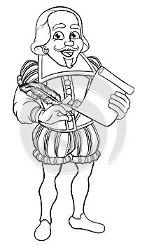 Elizabethan Shakespeare Cartoon Character