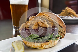 Elk Burger and Beer