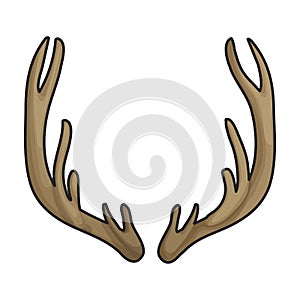 Elk horn vector icon.Color vector icon isolated on white background elk horn