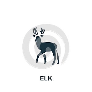 Elk icon. Monochrome simple icon for templates, web design and infographics photo