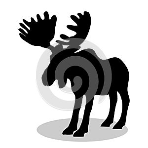 Elk mammal black silhouette animal