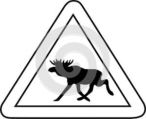 Elk road sign vector illustration