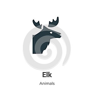 Elk vector icon on white background. Flat vector elk icon symbol sign from modern animals collection for mobile concept and web photo