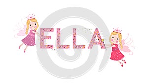 Ella female name with cute fairy photo