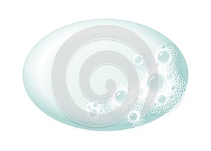 Ellipse bar of soap with foam isolated on white. Easy recolored vector