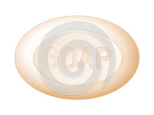 Ellipse bar of soap isolated on white. Easy recolored vector