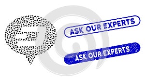Ellipse Collage Dash Hint Balloon with Textured Ask Our Experts Watermarks