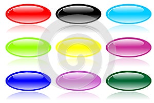 Ellipse glossy buttons photo
